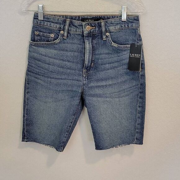 LAUREN RALPH LAUREN Women's CUT OFF DENIM SHORTS Size 2 - Picture 1 of 8